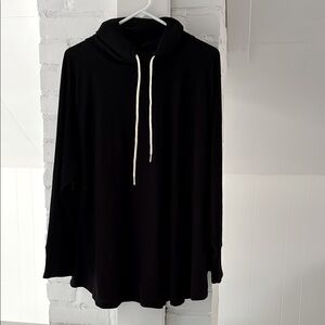 NWT Black Hoodie with White Drawstrings